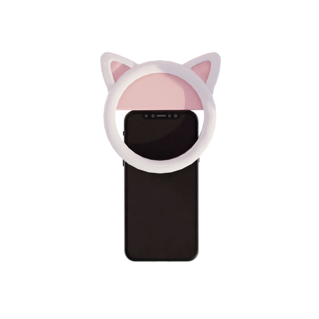 pink cat ring light small for phones